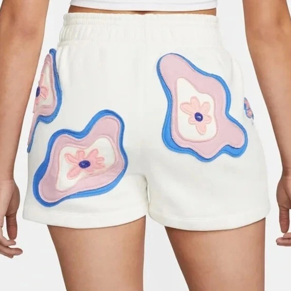 Nike Pants - Nike Project U*phoria Embroidered Flower‎ Patch Shorts White Multicolor XS fun